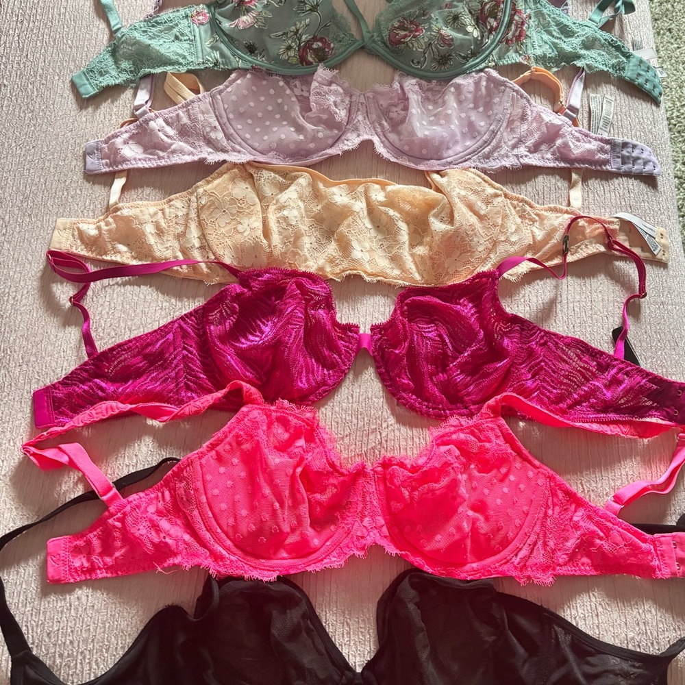 PINK Victoria's Secret Floral and Lace Bra Collection